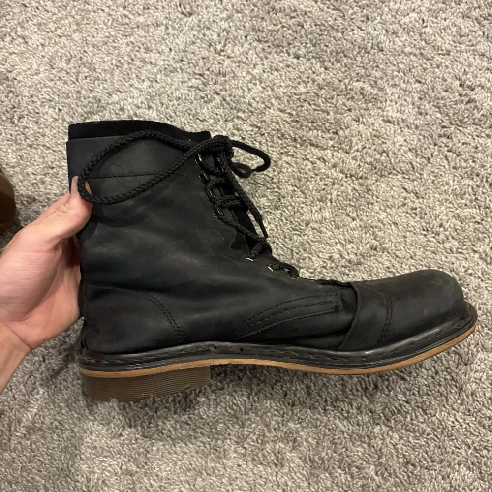 Vintage Dr. Doc Martens Pier Combat Boots Mens Shoes Size 12 Black Leather COOL